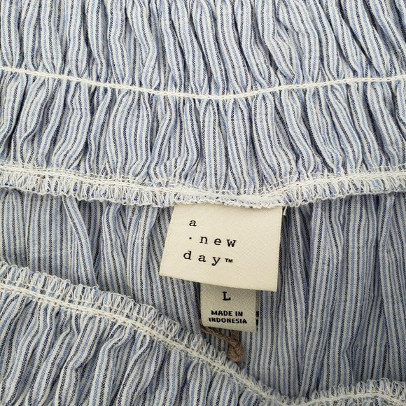 ^A New Day Women's Large NWT Off The Shoulder Striped Blouse Shirt Top - Picture 4 of 6